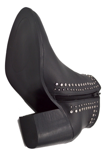 Botas Botinetas Taco Mujer Zapatos Cuero Moda Tachas 417pm