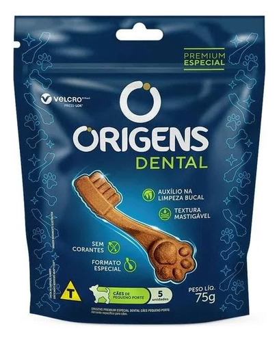 Petisco Origens Dental Para Cães Adultos Limpeza Bucal 75g