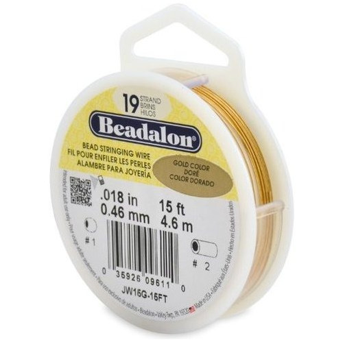 Beadalon De 19 Hilos, 0,018 (0,46 Mm), 15 Pies (4,6 M), Colo