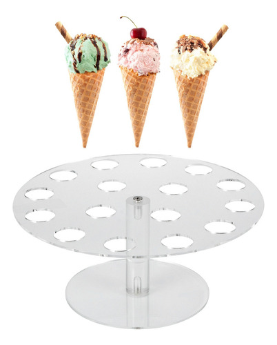 Expositor Para Helados De Acrílico Transparente Con Soporte