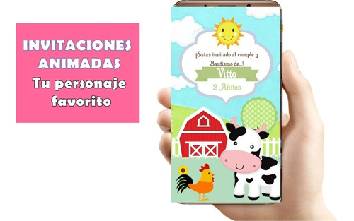 Invitacion Granja Nene Video Tarjeta Whatsapp Digital 