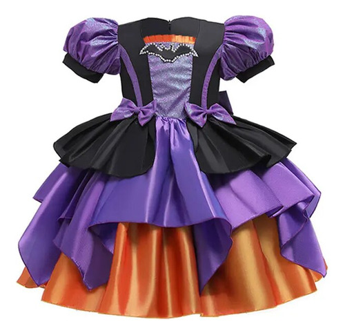 Vestido De Princesa De Bruja Vampira Para Niñas Y Niños