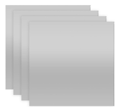 4x Adhesivo De Pared De Espejo Azulejos De Espejo 15cmx15cm