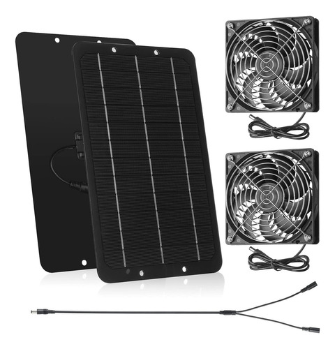 Kit De Ventiladores Duales De Panel Solar, Ventilador De