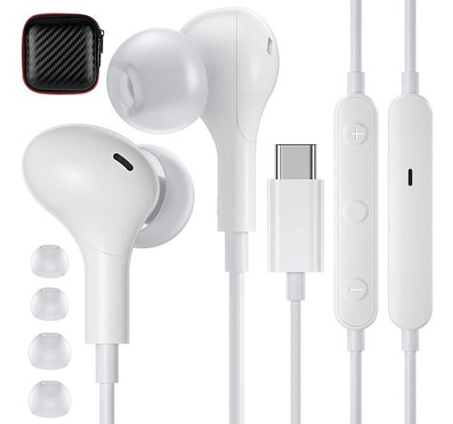 Auriculares Con Cable Usb-c Y Microfono, Blanco | Apetoo