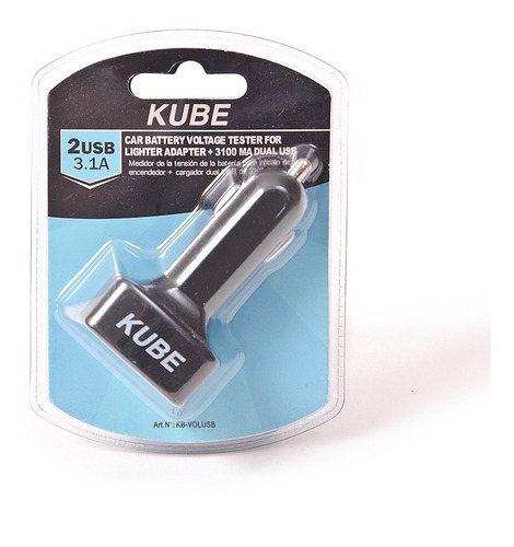Imagen 3 de 7 de Voltimetro Digital + 2 Usb Color Verde Kube 12v / 24v Led