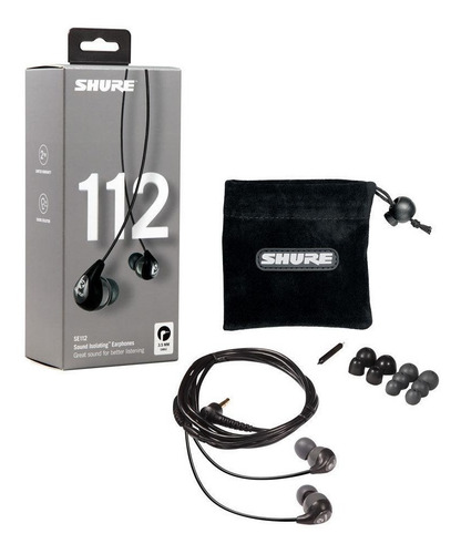 Imagem 4 de 4 de Fone De Ouvido Shure Se112 Gray Cinza In Ear 2 Anos Garantia