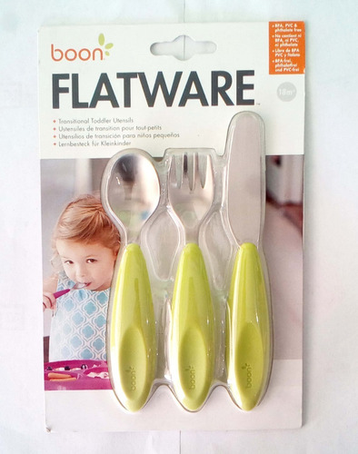 Imagen 2 de 2 de Cubiertos Pack X 3 Flatwear Boon Para Bebé En 2 Colores