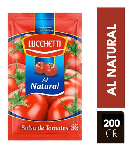 Salsa De Tomates Al Natural Lucchetti 200g