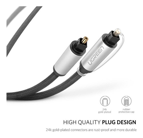 Cable Optico Interfaz Toslink Optical Ugreen Dolby Dts Oro
