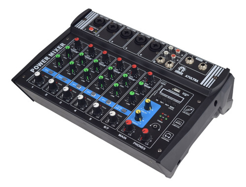 Mezcladora Amplificada 7 Canales Bluetooth 4 Salidas Ultra