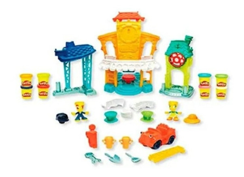 Imagen 3 de 6 de Play Doh Town Ciudad 3 En 1 +8 Potes De Plastilinas Hasbro