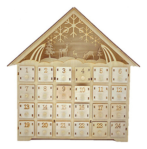 Calendario De Adviento Led De Madera Para Navidad