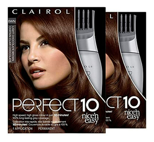 Clairol Nice'n Easy Perfect 10 Permanent Hair Color, 6wn Lig