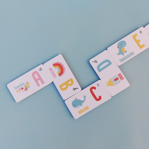 Imagen 4 de 5 de Juego Didáctico Domino Con Las Letras Del Abecedario