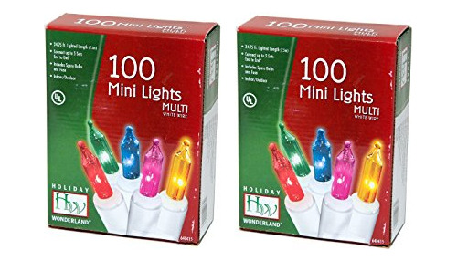 Juego Luces Navidad Multicolor X100, Cable Blanco.