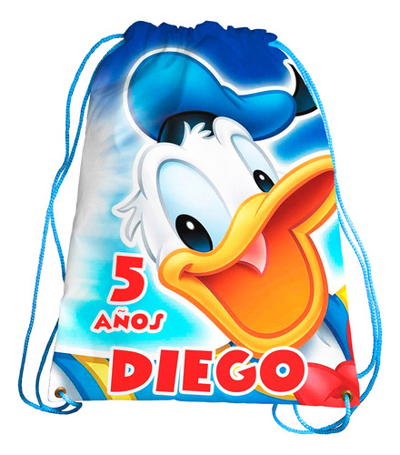 Morralito Recuerdo Fiesta Bolo Pato Donald Personalizado 25u