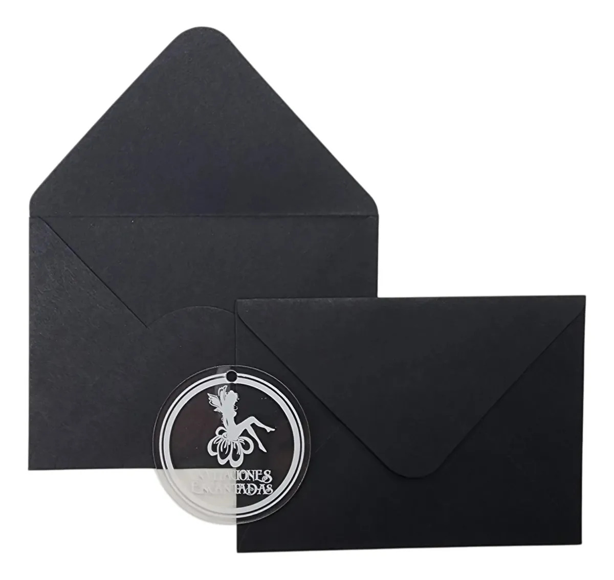 50 Sobres Mini Tarjetas Invitaciones Dinero Colores 11x8cm Color Negro - 100g - 8x11cm