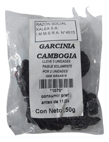 Garcinia Cambogia  50gr. Compre 3 Unid. Pague 2.