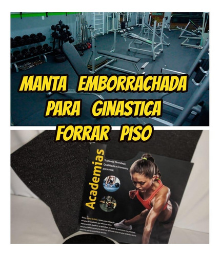 Carpete Piso Emborrachado Antiderrapante P/academia 2x1mts