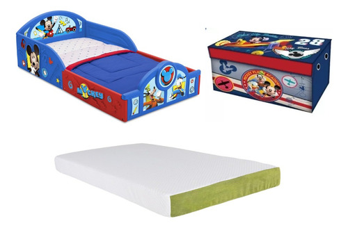 Cama Infantil Play Area Mickey Mouse Con Baul Y Colchon