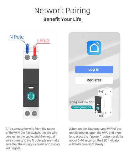 Interruptor Circuito Inteligente Wifi Tuya App Alexa .