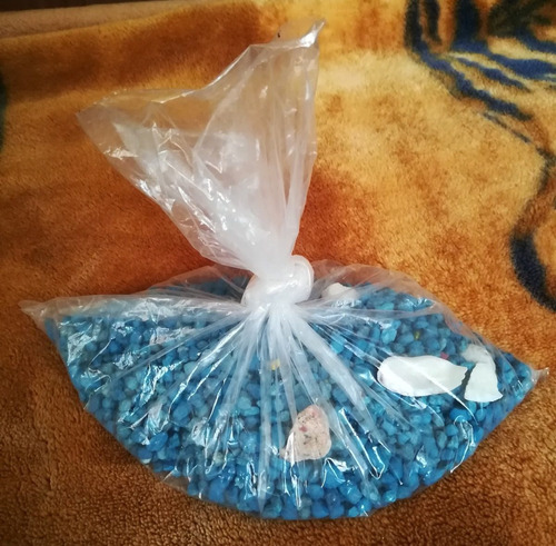 Bolsa De 1 Kg De Piedras Azules Para Fondo De Pecera