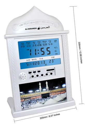 Reloj Despertador De Pared Accrie Azan Calendar Con Oracion