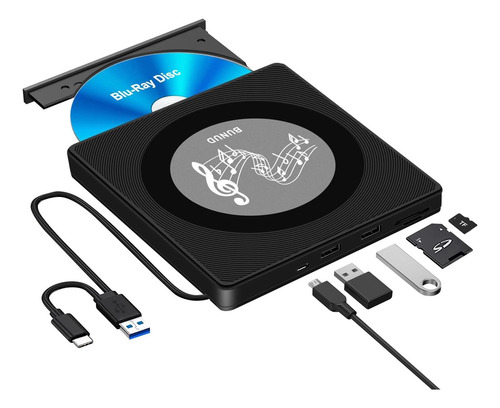 Unidad De Rayos Blu Externa, Usb 3.0 Type-c Portable Blu Ray