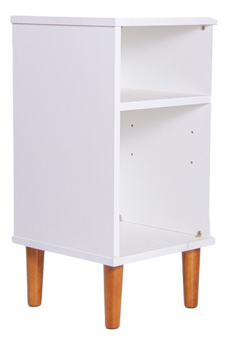 Mesa De Cabeceira Lateral Cama Quarto Madeira Retrô 60x30x30 Acabamento Fosco Cor Branco