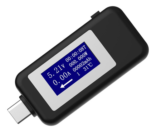 Usb Tipo-c Medidor De Capacidad De Voltaje De Negro