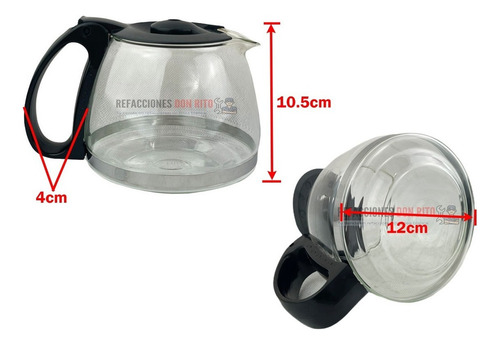 Jarra De Vidrio For Cafetera Universal Taurus 6 Tazas