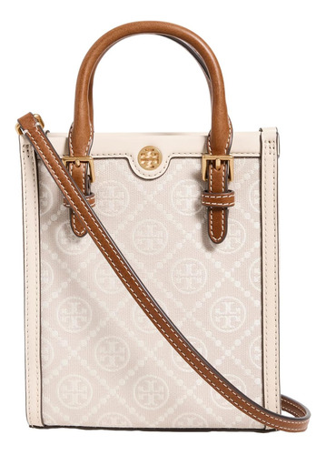 Tory Burch Bolso Tote Mini T Con Monograma Para Mujer, Marfi