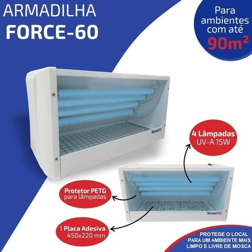 Armadilha Luminosa Mata Mosca Açougue Frigorifico Force 60