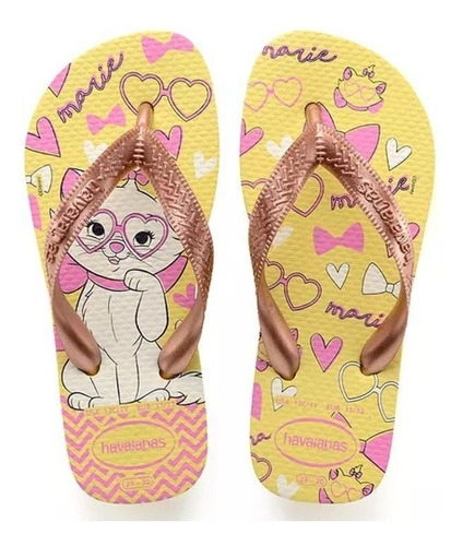 Havaianas Para Meninas Infantil Estampa Da Gatinha Marie.