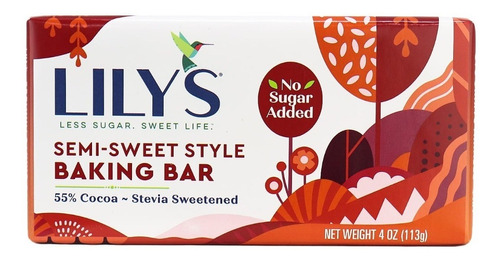 Lilys Semi-sweet Style Baking Chocolate Bar 55% Cocoa 113g