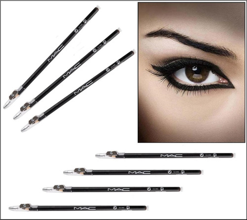 Al Mayor 12 Lápices Delineador Ojos Cejas Negro Mac 18cm