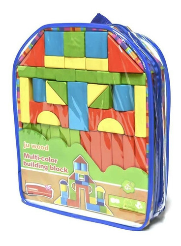 Mochila Didáctica Bloques Madera Figuras Montessori