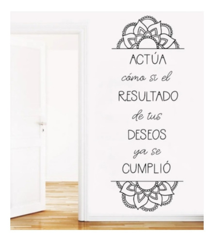 Vinilos Decorativos Pared Mandalas Y Frase Actúa Grande