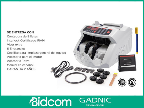 Imagen 8 de 10 de Contadora De Billetes Gadnic Led 4 Digitos Oficina Garantia