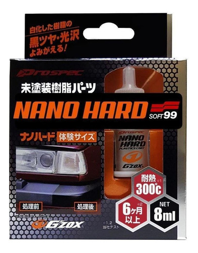 Restaurador De Plásticos Nano Hard Coat 8ml Soft99