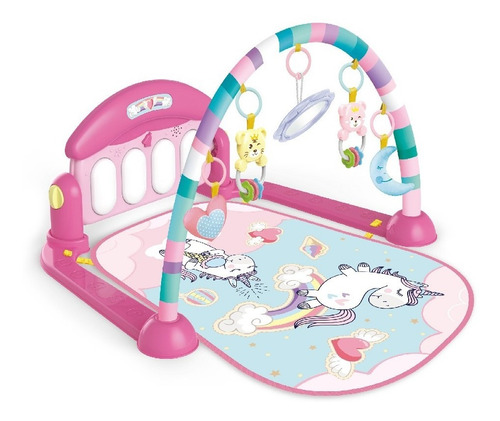 Imagem 1 de 3 de Tapete De Atividades Para Bebê Piano Unicórnio Rosa Maxibaby