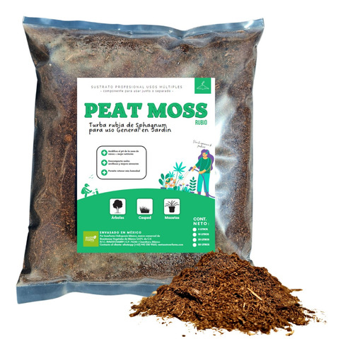 Peat Moss Turba Rubia Jardineria Pasto Sustrato 10 Lt Dr