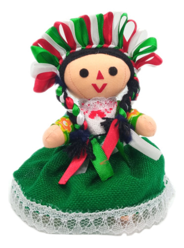 Muñeca Mexicana Lele 15cm 100% Artesanal Marlele Bonita