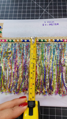 Fleco De Lentejuela 13cm X 9 Mts Multicolor Intenso