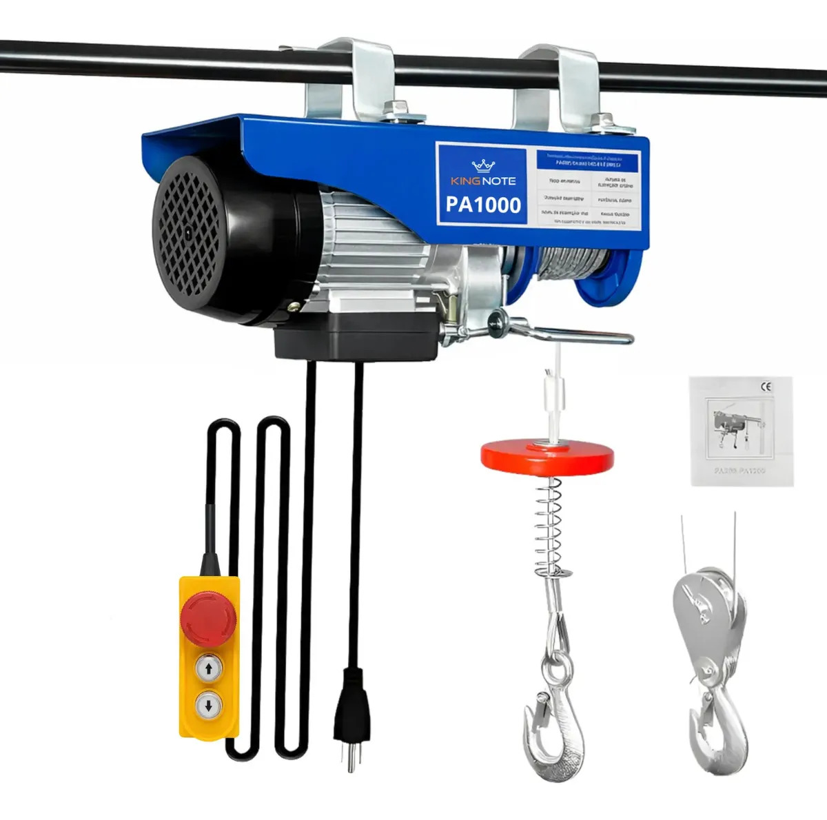 Talha Elétrica 1000Kg 12m Guincho Coluna Aço Resistente IP54 King Note