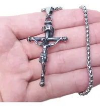 Comprar Collar Crucifijo Cruz Cristo Acero Joyas Mónaco