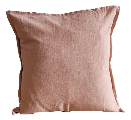 Almohadones Lienzo Tusor 40x40 Funda Relleno Pack 5 Unidades Color Rosa