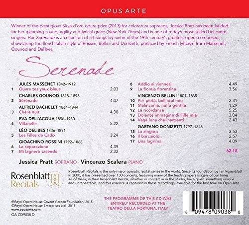 Bellini Pratt Scalera Jessica Pratt Serenade Cd Usimp