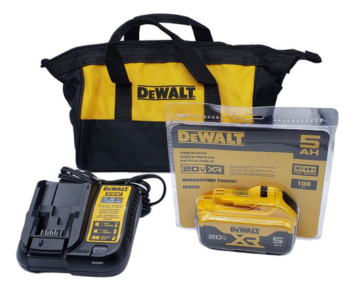 Combo Dewalt Batería 5ah 20v Dcb205 + Cargador Dcb107 + Male